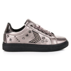 Zapatillas militares de moda gris multicolor rosado