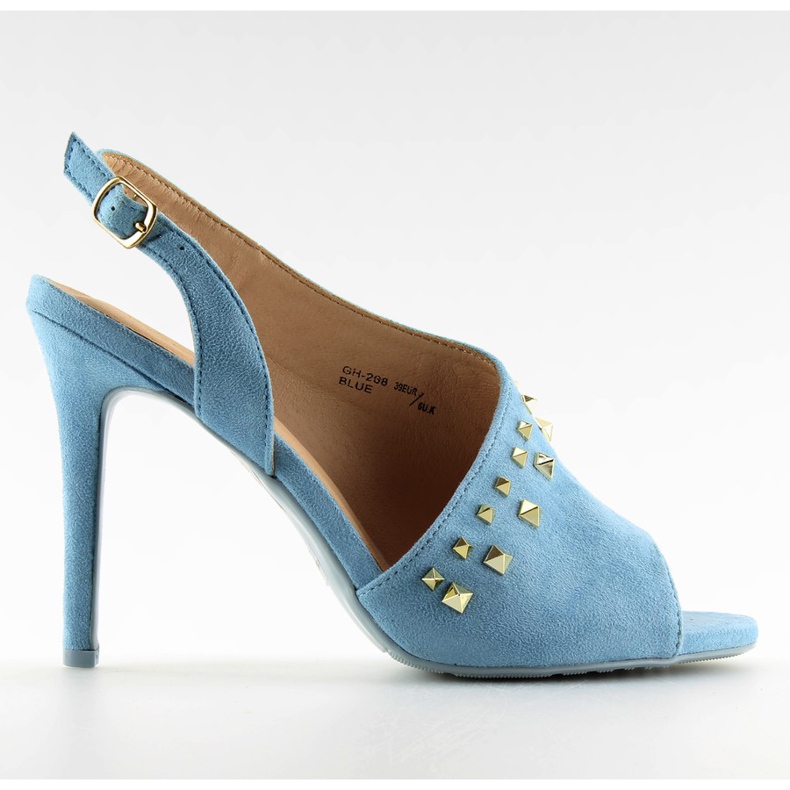 Sandalias tacones altos asimétricos azul