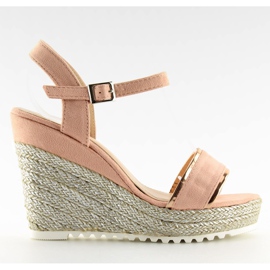 Sandalias, alpargatas en cuña rosa 6823 Rosa