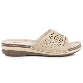 Hasby Babuchas mujer caladas marrón