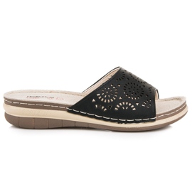 Hasby Babuchas mujer caladas negro