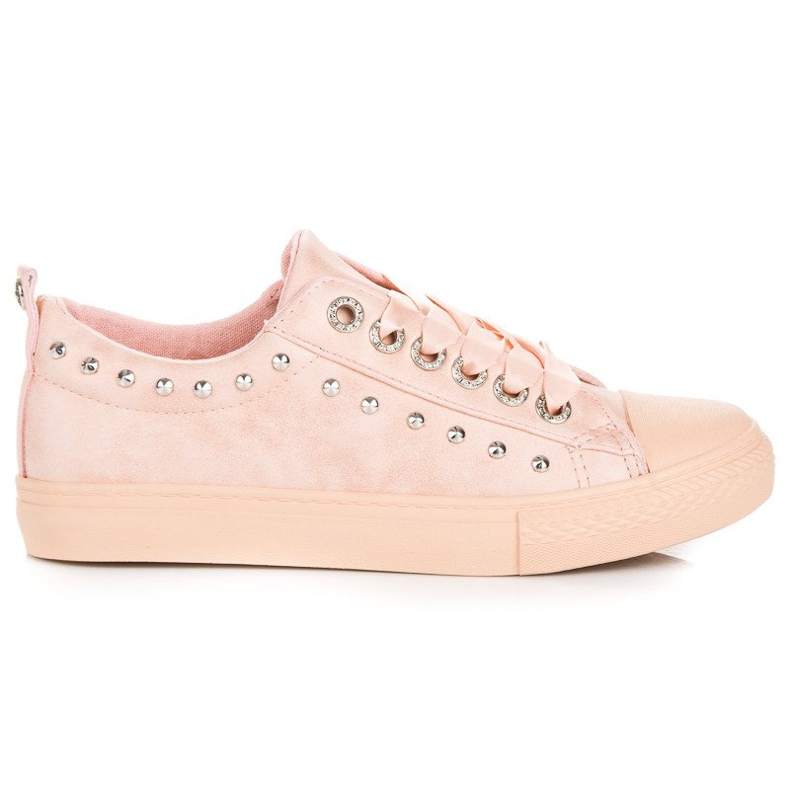 Zapatillas rosas con lazo rosado