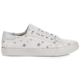 Deportivas de ante con estrellas gris