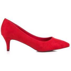 Tacones de ante rojo