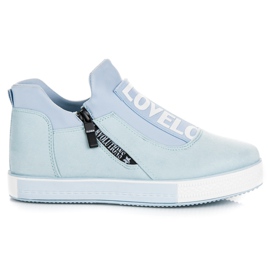 Ideal Shoes Deportivas de ante azul