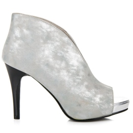 Vinceza botas de punta abierta gris