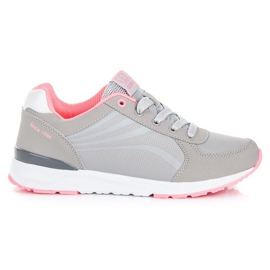 Ax Boxing Deportivas grises atadas rosa