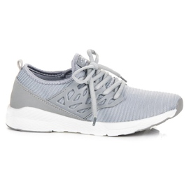 Ax Boxing Zapatos de material sin cordones gris
