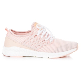 Ax Boxing Zapatos de material sin cordones rosa