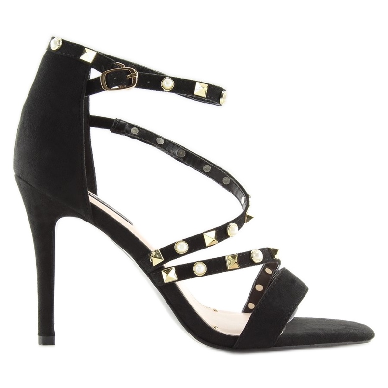 Sandalias negras con tacón alto L6099 Negro Sandalias negras con tacón alto L6099 Negro