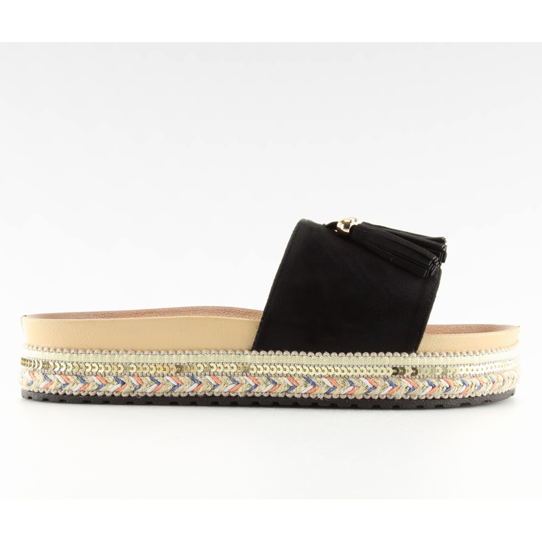 Pantuflas negras de mujer negras LS-93 negras negro