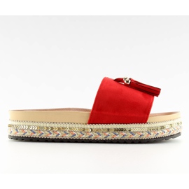 Pantuflas rojas de mujer rojas LS-93 rojo Pantuflas rojas de mujer rojas LS-93 rojo