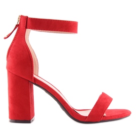 Sandalias sobre tacón ancho rojo rojo Sandalias sobre tacón ancho rojo rojo