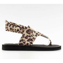 Sandalias algodón leopardo DD82P Leopardo marrón