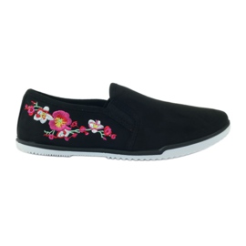 Zapatillas Mckey 180 de ante floral negro