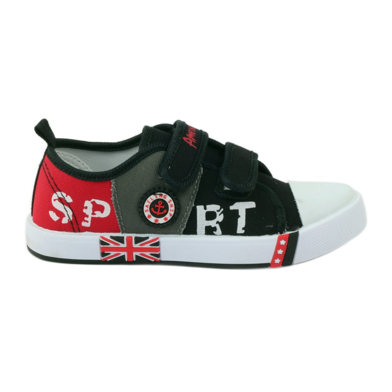 American Club zapatillas de deporte de los niños americanos zapatillas de deporte de cuero rojo gris negro