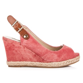 Rax Max Sandalias de cuña cómodas rojo