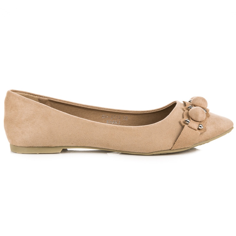 Ideal Shoes Bailarinas beige con estilo Ideal Shoes Bailarinas beige con estilo