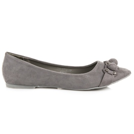 Ideal Shoes Bailarinas grises con estilo