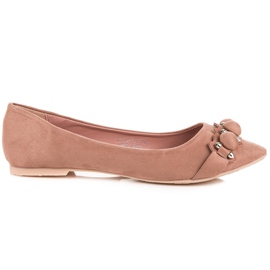 Ideal Shoes Bailarinas rosas con estilo rosado