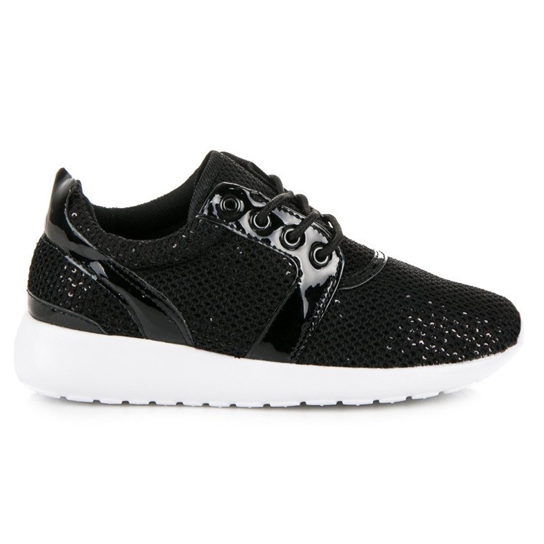 Zapatillas de deporte de moda con lentejuelas. negro Zapatillas de deporte de moda con lentejuelas. negro