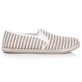 Muto Slip on alpargatas con rayas gris Muto Slip on alpargatas con rayas gris