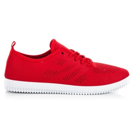 Zapatillas deportivas de tejido vaporoso rojo