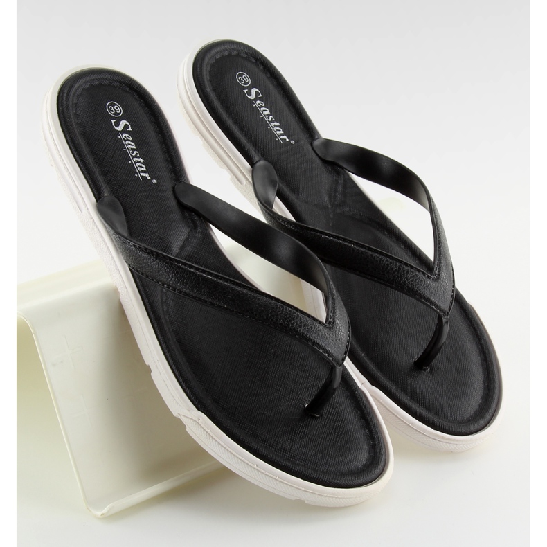Negro Chanclas para mujer negro CK41P Black