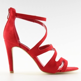 Sandalias rojas tacón 118-15 rojo