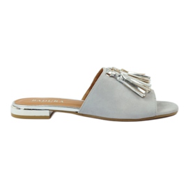 Babuchas con flecos Badura 5133 gris