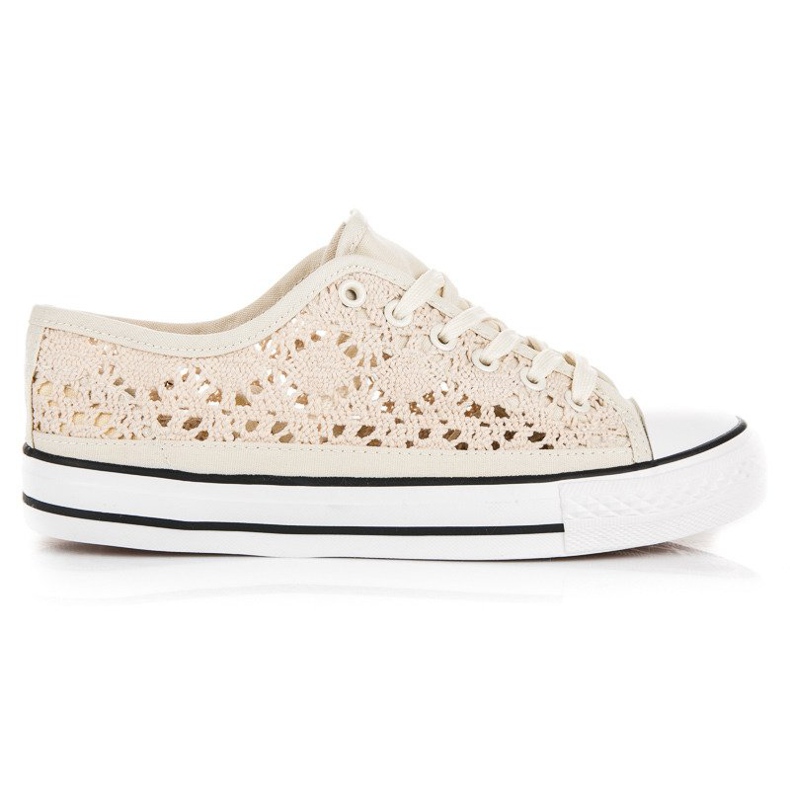 Deportivas beige encaje
