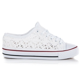 Deportivas blancas de encaje blanco