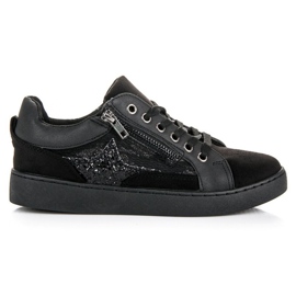 Erynn Zapatillas de deporte atadas de moda negro