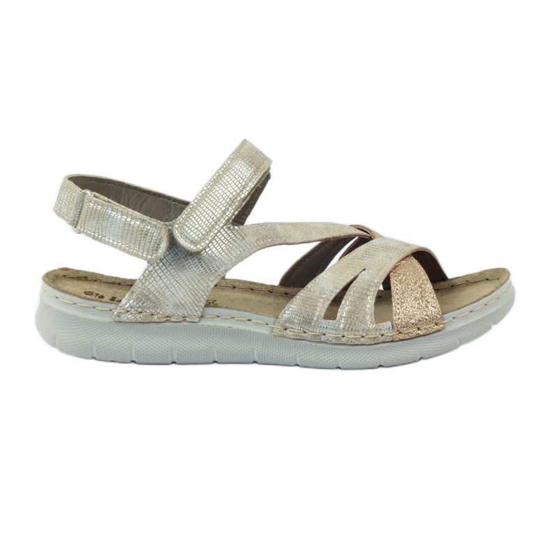 Sandalias con inserto de piel Inblu 004 dorado marrón amarillo