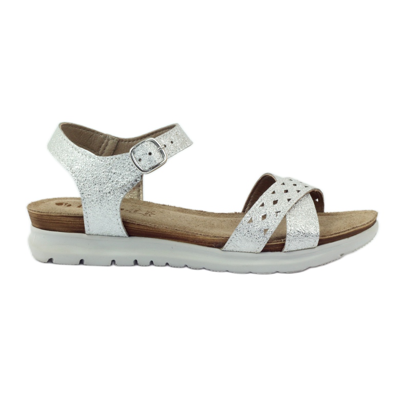 Sandalias de piel Inblu 038 inserto plata gris