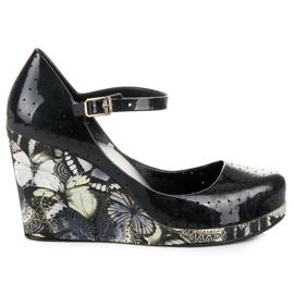 Sandalias Meliski sobre cuña vinceza negro