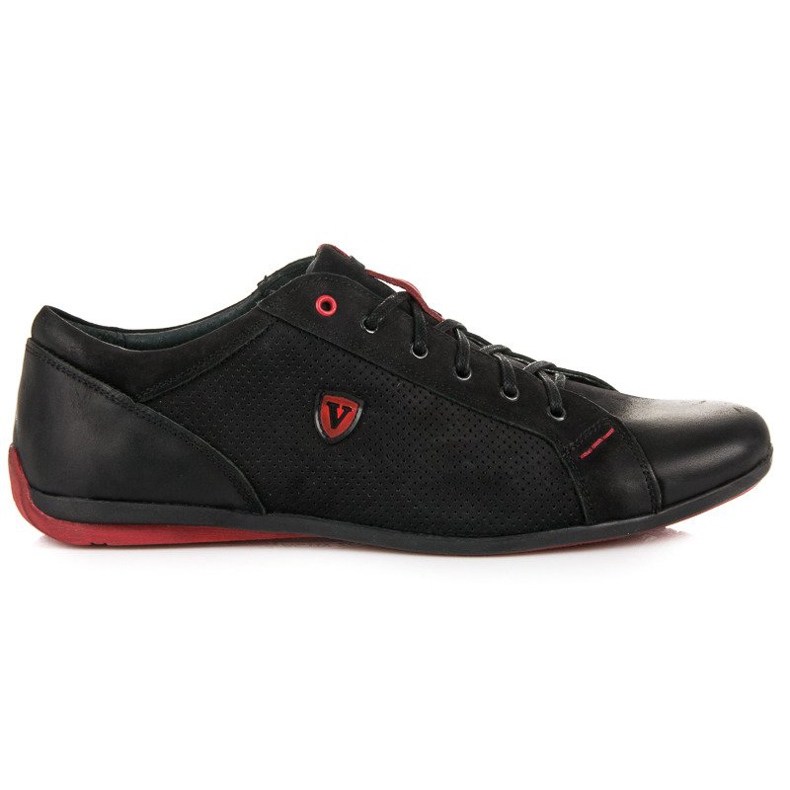 Wolski Zapatillas de cuero para hombre. negro