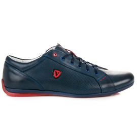 Wolski Zapatillas de piel para hombre azul marino