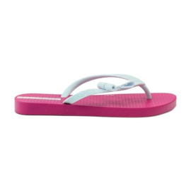 Chanclas de purpurina con lazo de Ipanema rosa gris