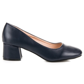 Renda Salón azul marino con tacones bajos