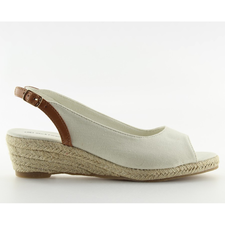 Alpargatas beige beige sobre cuña baja