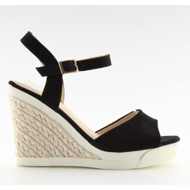 Sandalias cuña deportivas negras negro