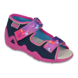 Zapatos befado amarillo niño 242P064 azul marino rosa
