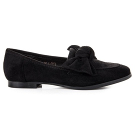 Sweet Shoes Mocasines de ante con lazo negro