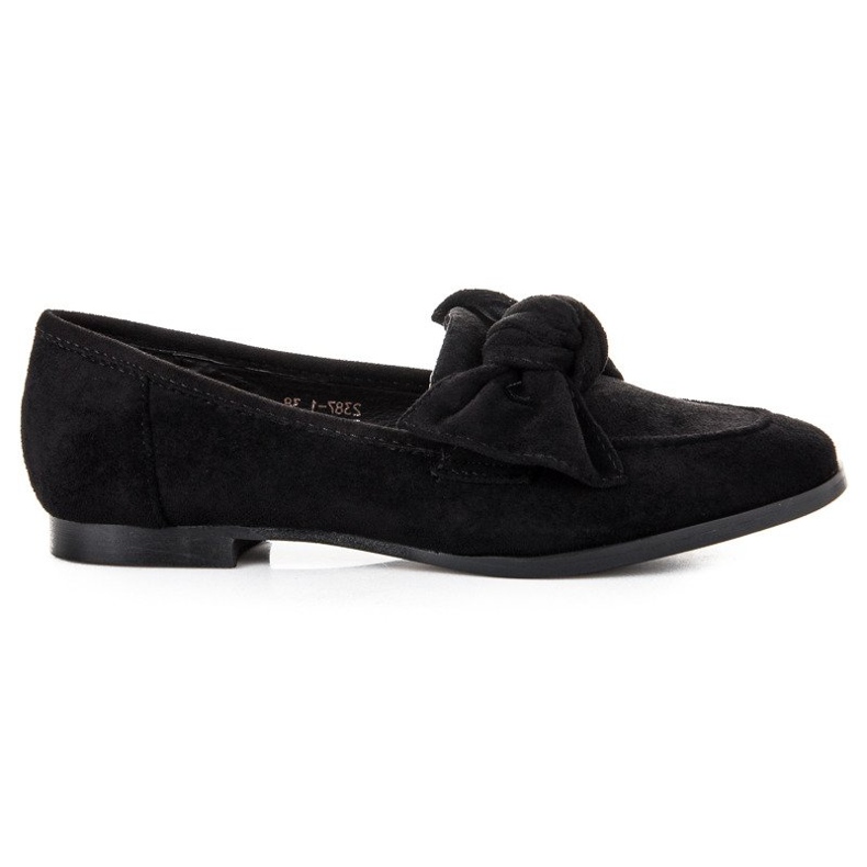 Sweet Shoes Mocasines de ante con lazo negro