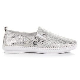 Zapatillas de piel sin cordones VINCEZA gris