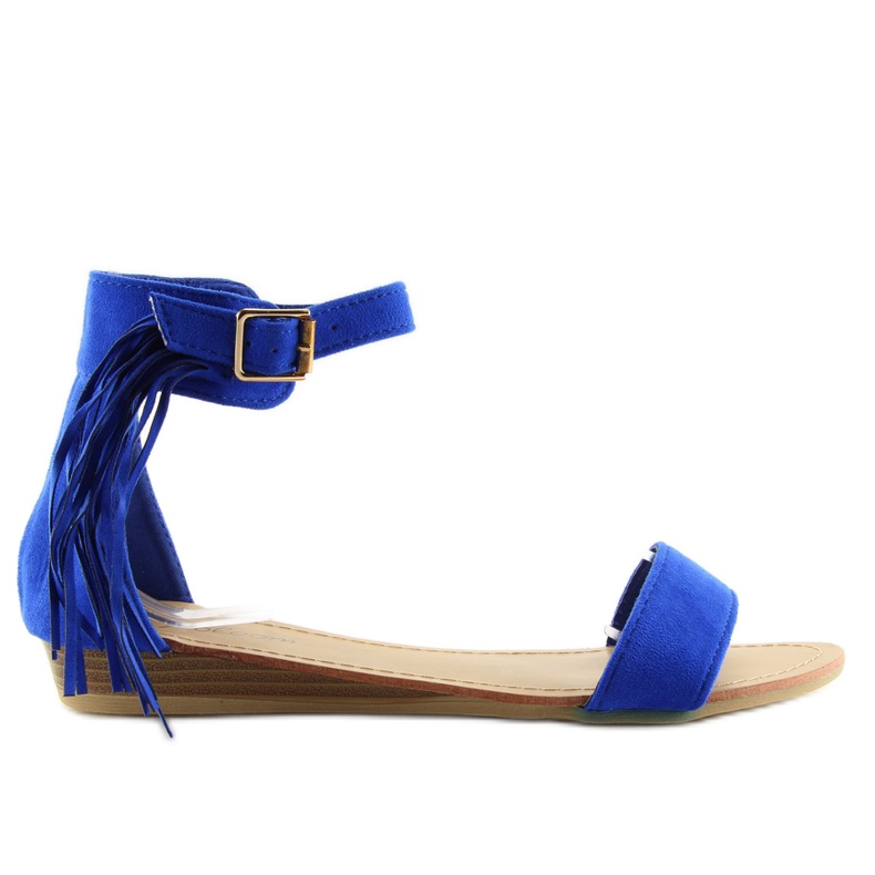 Sandalias mujer con borla azul marino