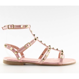 Sandalias de mujer con tachuelas rosa H56 Champagne