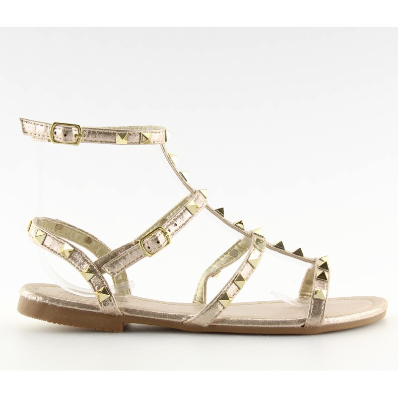 Sandalias mujer con tachuelas doradas H56 LT.GOLD dorado