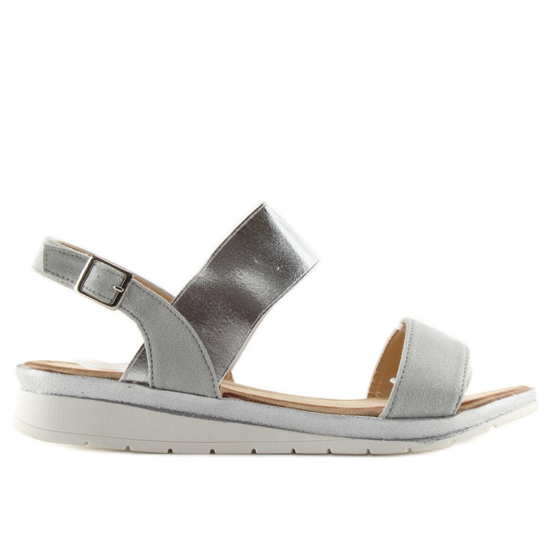 Sandalias mujer plata A-04 plata gris